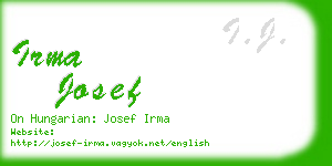 irma josef business card